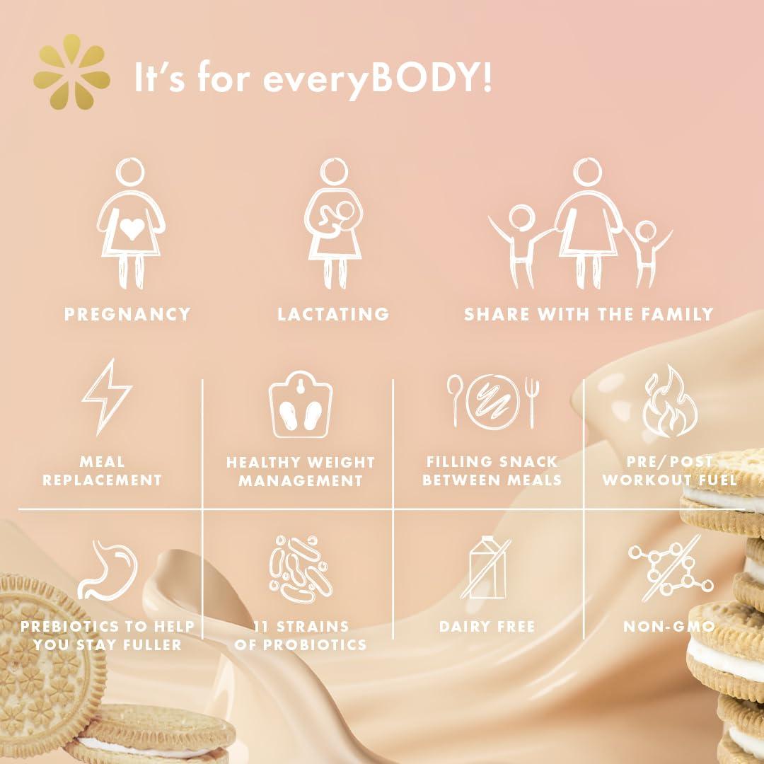 Boobie Brands Boobie Body Superfood Protein Meal Replacement Shake, Vanilla Cookie Flavor | 19g Protein | Safe for Pregnancy, Lactation, & Motherhood | Organic, Vegan, Zero Sugar, 1 Tub (21 oz.)