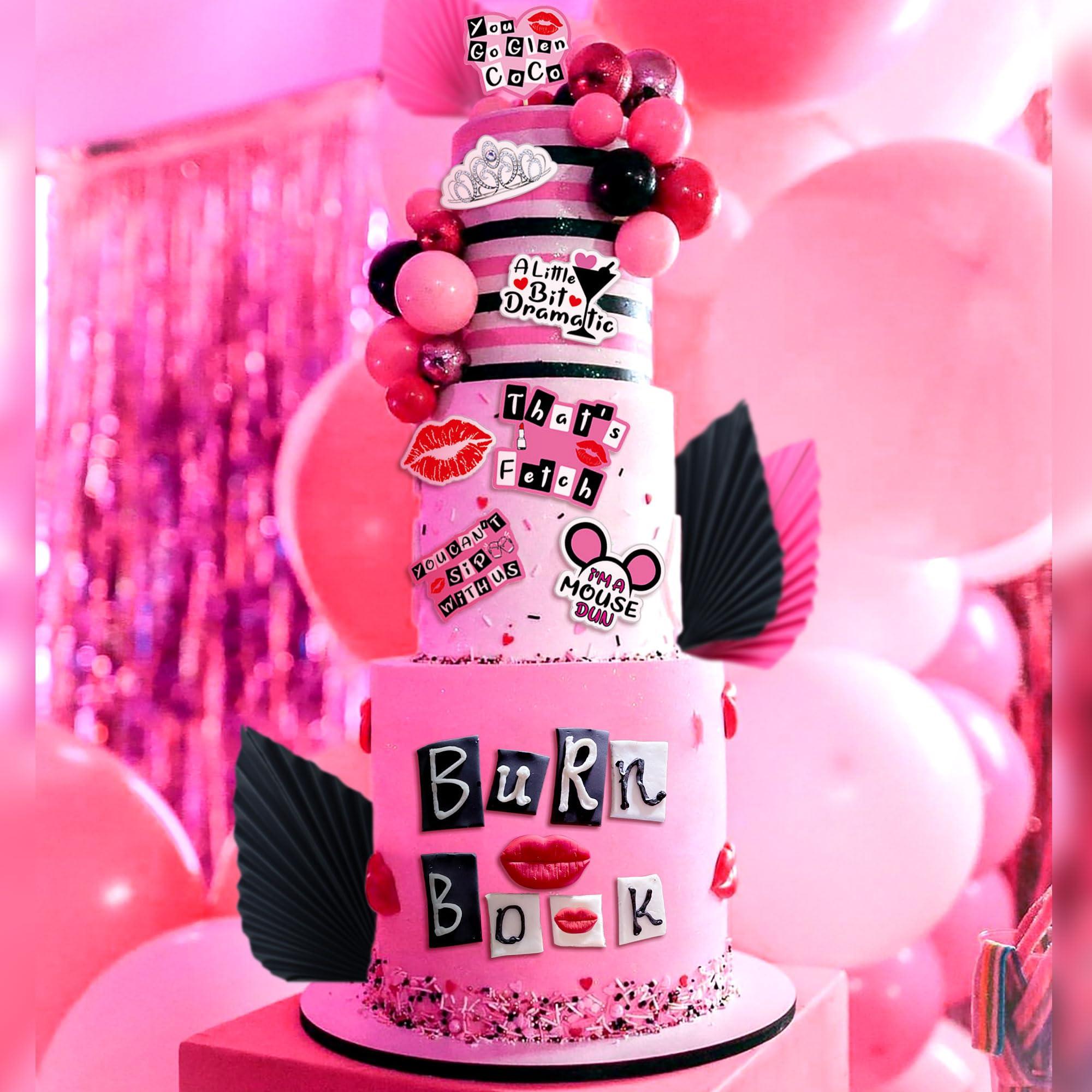 LaVenty LaVenty Mean Girl Cake Topper Mean Girl Birthday Party Decoration Cupcake Toppers for Wedding Bridal Shower Bachelorette Theme Girls Party Cake Decorations Supplies