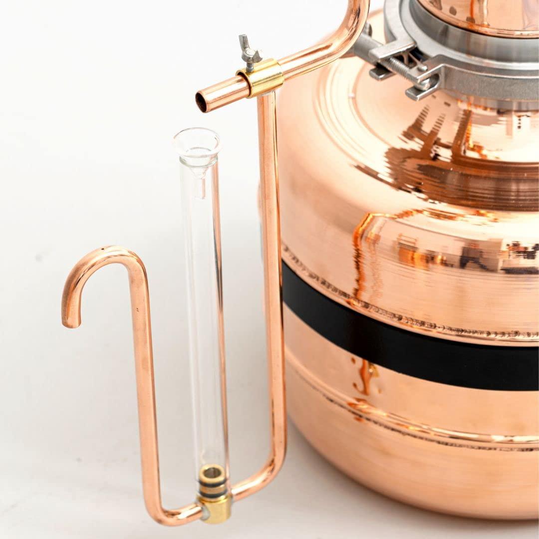 Copper Pro Essential Oil Distiller Kit for Steam Distillation Oil Making and Extracting - Home Distiller Equipment DIY Essential Oil from Herbs, Plants and Flowers (5.3 Gall (20L))