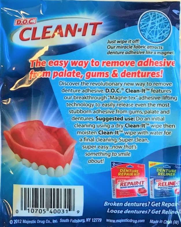 Majestic Drug Co., Inc. D.O.C. Denture Wipes 10 Each (Pack of 8)..80 Total Wipes