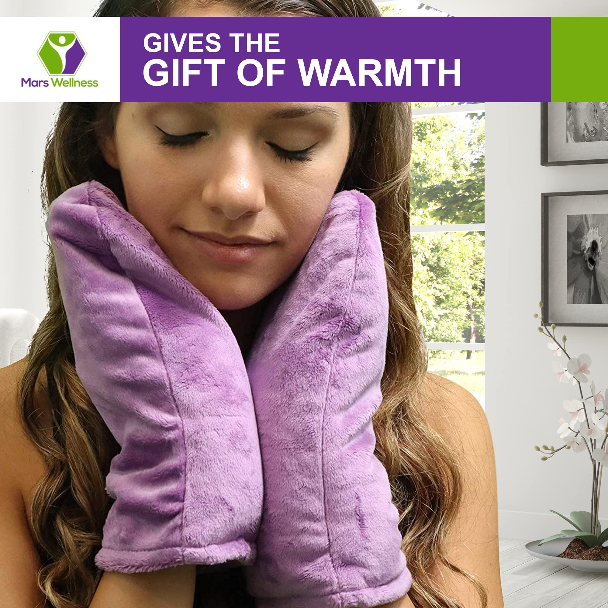 MARS WELLNESS Mars Wellness Heated Microwavable Mitts - Herbal Hot/Cold Deep Penetrating Herbal Aromatherapy Therapy Mittens with Flaxseed and Herbs - Trigger Finger, Inflammation, Carpal Tunnel - Muave