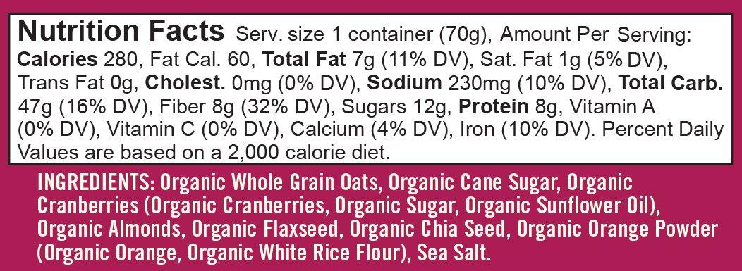Bob's Red Mill Bob\'s Red Mill Organic Gluten Free Oatmeal Cup, Cranberry Orange, 2.47 Ounce (Pack of 12), Non-GMO, Whole Grain, Kosher