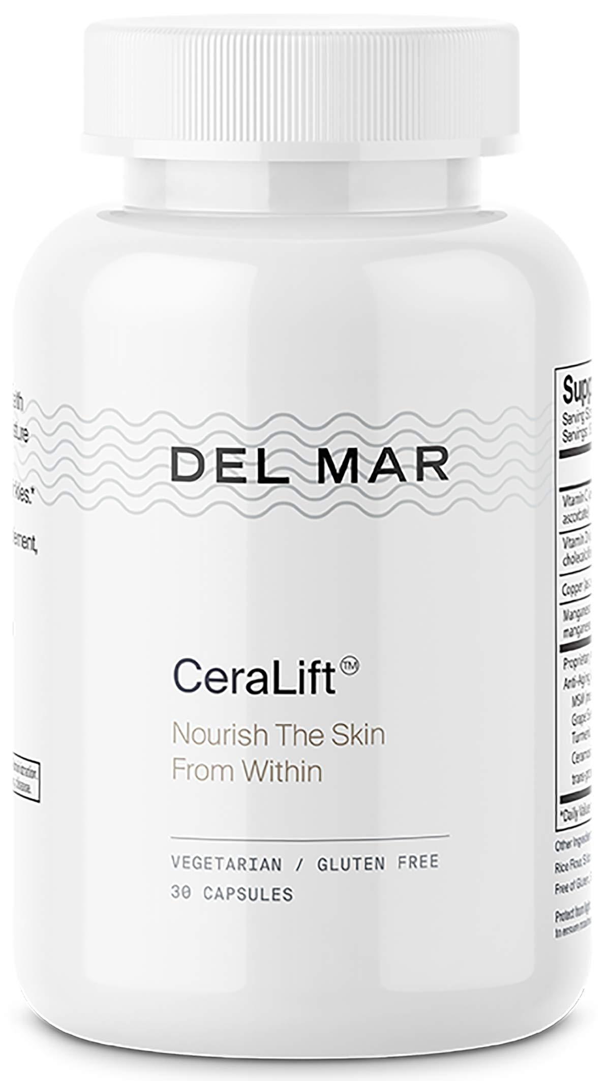 Del Mar Laboratories Del Mar Labs - CeraLift - 30 Day Supply - Doctor Formulated - For Reduction in Appearance of Fine Lines and Wrinkles - Anti-Aging Ceramides and Antioxidants - Vegetarian Capsules