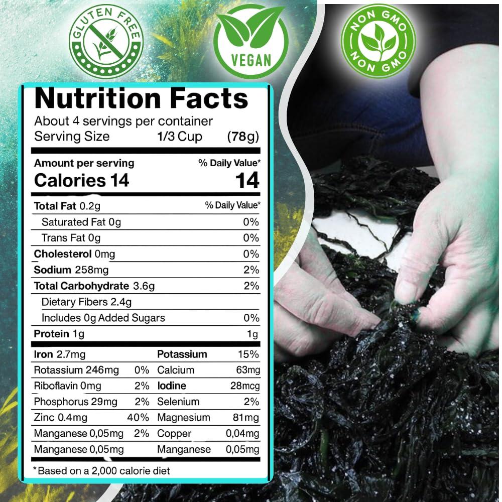 Ocean\'s Balance Clean Taste of Maine Oceans Balance Whole Leaf Irish Sea Moss Organic - Organic Sea Moss - Perfect for Keto Diet, Paleo Diet, Vegetarian, or Vegan Diet Gluten Free, Mineral Rich 3x1 oz Bag
