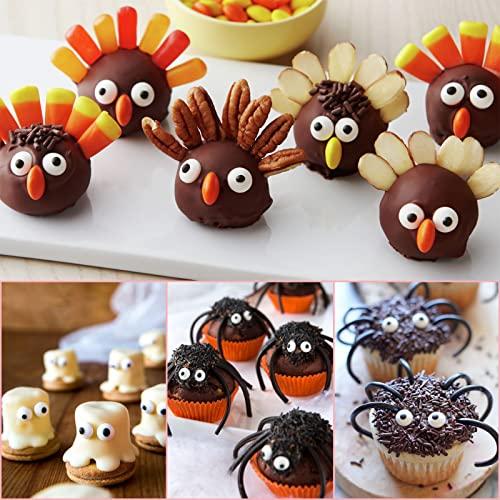 EPHVODI Candy Eyes for Decorating 7mm 1cm Edible Eyes for Cupcakes Cake Eyeballs Edible Googly Eyes Dessert Sprinkles Halloween Christmas Cupcakes Decoration