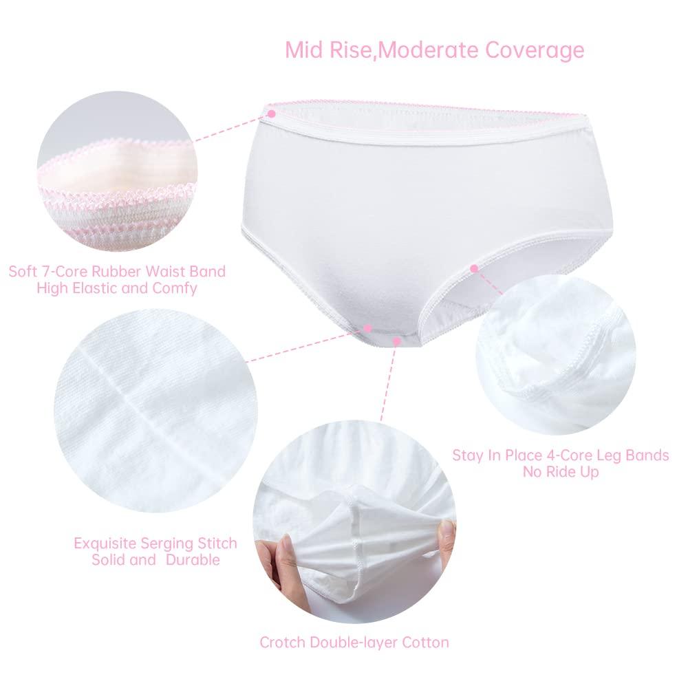 Travelcare 40 pack Women\'s Disposable 100% Cotton Underwear Ladies Briefs Panties for Travel Hotel Spa Hospital Stays Emergencies