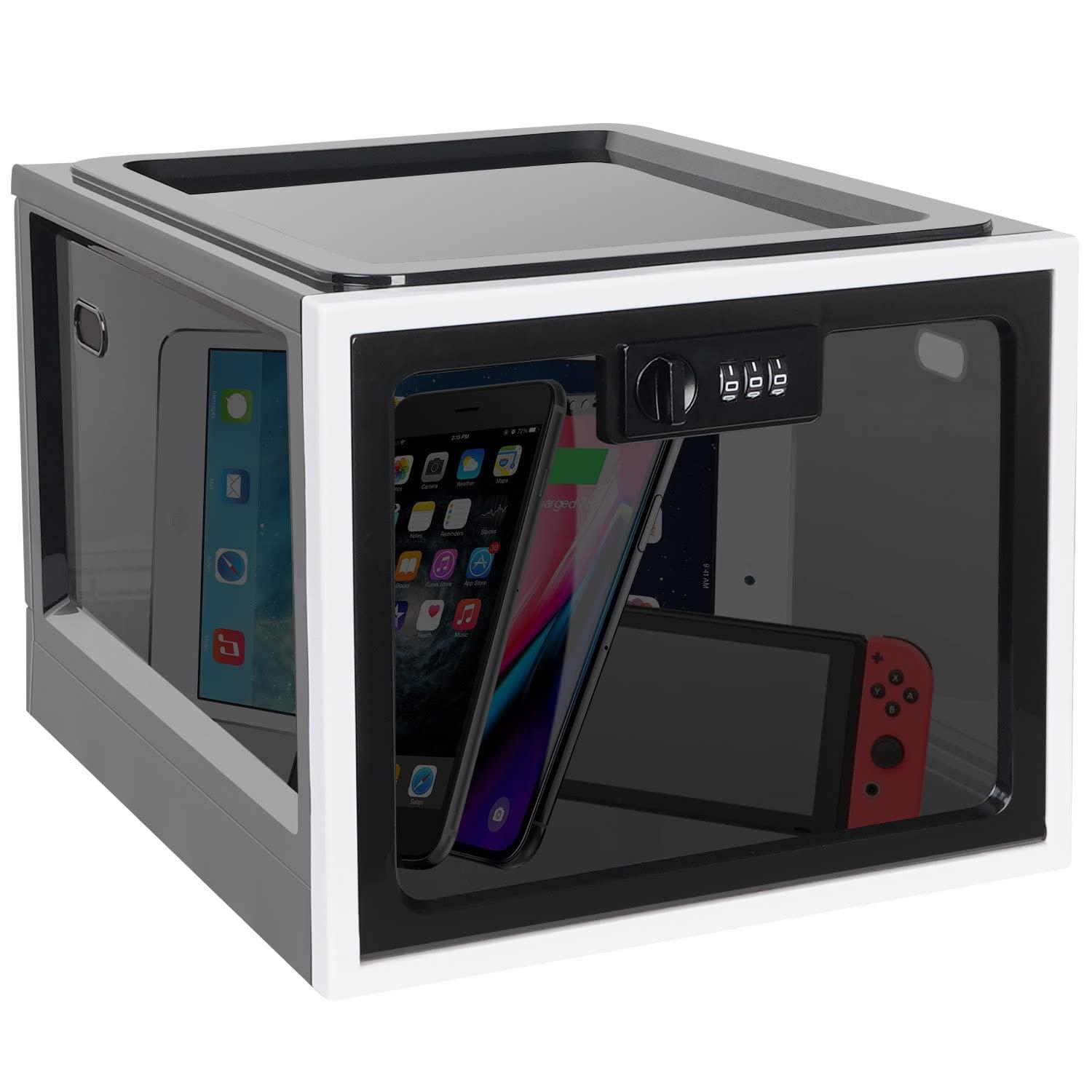 Gemaxvoled Gemaxvoled 2 Pack Medicine Lock Box, Large Capacity Premium Material Lockable Storage Bin Organizer Box with Combination Code for Safe Medication/Fridge Food/Snacks/Phone/Tablet Jail(Black)