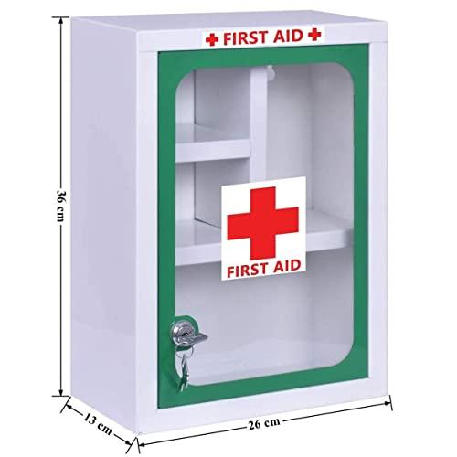 Generic sainio Emergency First Aid Kit Box with Multi Compartments for Home/School/Office