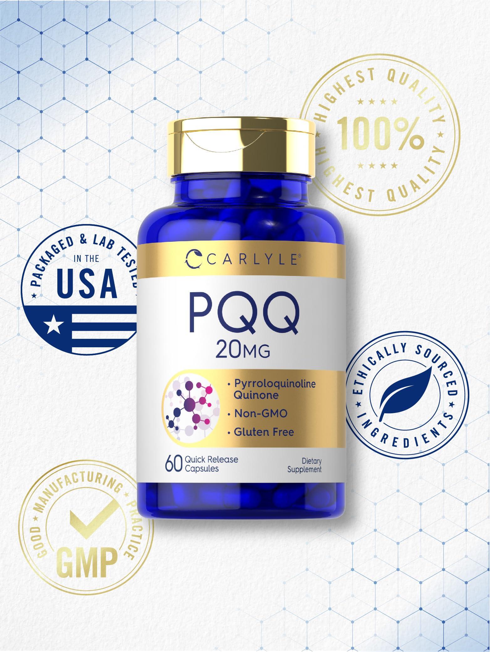 Carlyle Carlyle PQQ Supplement 20 mg | 60 Capsules | Non-GMO and Gluten Free