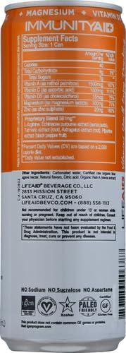 LIFEAID LIFEAID Wellness Blend With Echinacea Zinc Astragalus Vitamin C Only 45 Calories 100 Clean Vegan GlutenFree No Artificial Flavors Sodium or Caffeine cans Can, IMMUNITYAID, 12 Fl Oz
