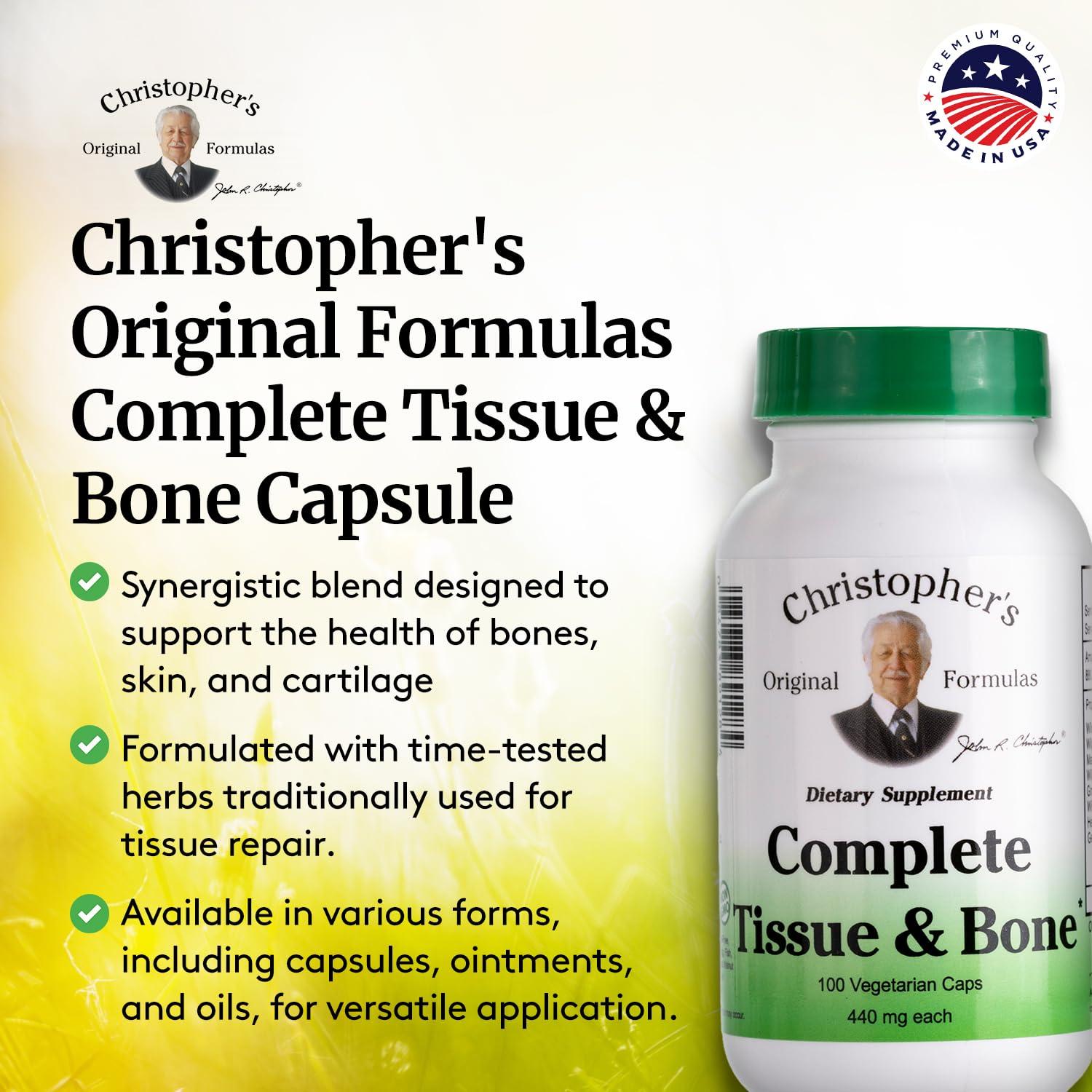 Dr. Christopher's Formulas Dr. Christophers Formulas Complete Tissue and Bone, 440mg, 100 Capsules (3 Pack)