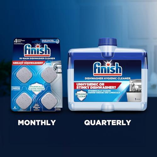 Finish Finish Dishwasher Cleaner Tablets, 12 count, Hygienically Cleans Hidden Grease, Use in Normal Cycle, Lemon Scented, 12 Month Supply