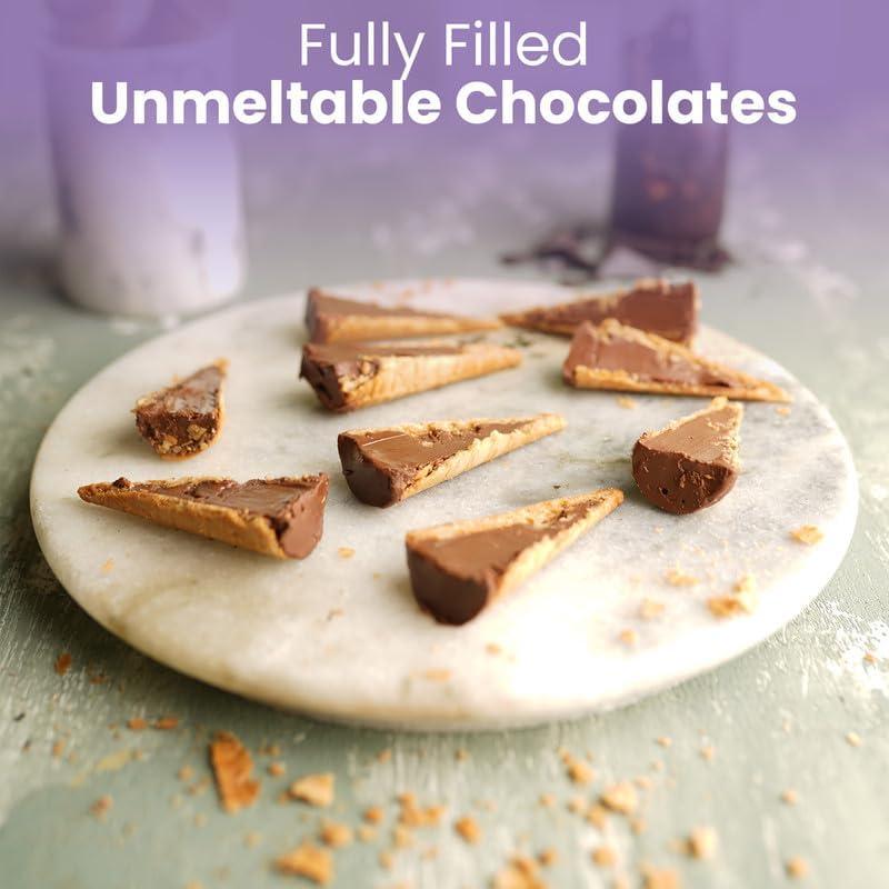 Pure Temptation Pure Temptation Gold Chocoblast Waffle Cones [10 Pieces] Snacks for Kids & Adults - Non-Meltable Chocolate Gift Box - Individually Wrapped Chocolate-Filled Waffle Cones Bites for Christmas Gifts