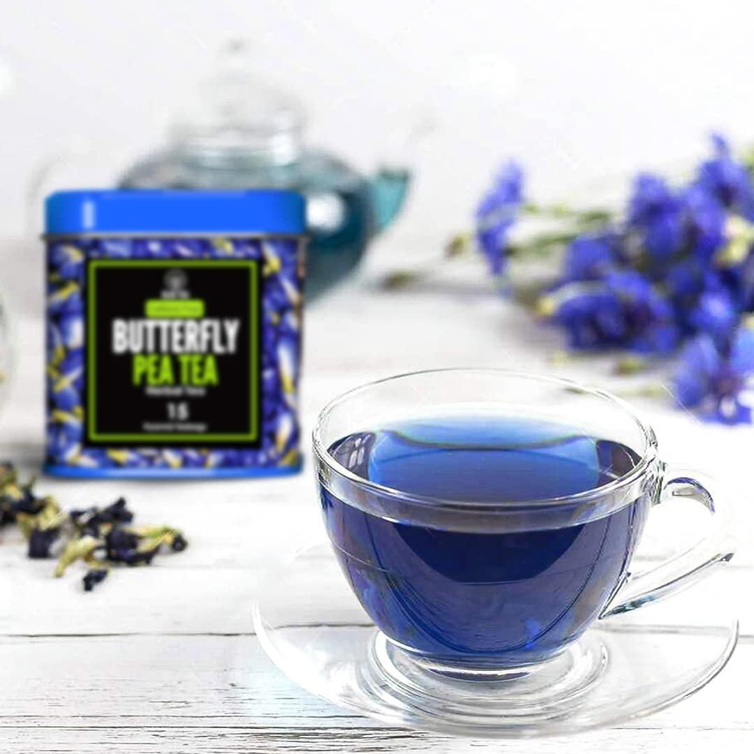 BLUE TEA BLUE TEA – Combo - Butterfly Pea Flower Tea (30 Tea Bags) + Butterfly Pea Flower Tea (15 Tea Bags) – Herbal Tea - Gluten Free – Eco-Conscious Packaging