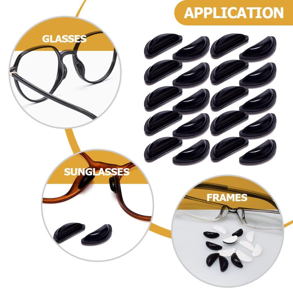 Beavorty Beavorty 10 Pairs Glasses Nose Pads Silicone Nose Pads for Eyeglasses Nose Grip pad Nose Bridge Pads Nose Pads for Glasses Silicone Nose Pads Glasses Sunglasses Replaceable