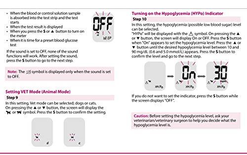 isensecare Dog Cat Diabetic Blood Glucose Home Care Meter Glucose Monitor for Pet + Test Strip 50 Sheets