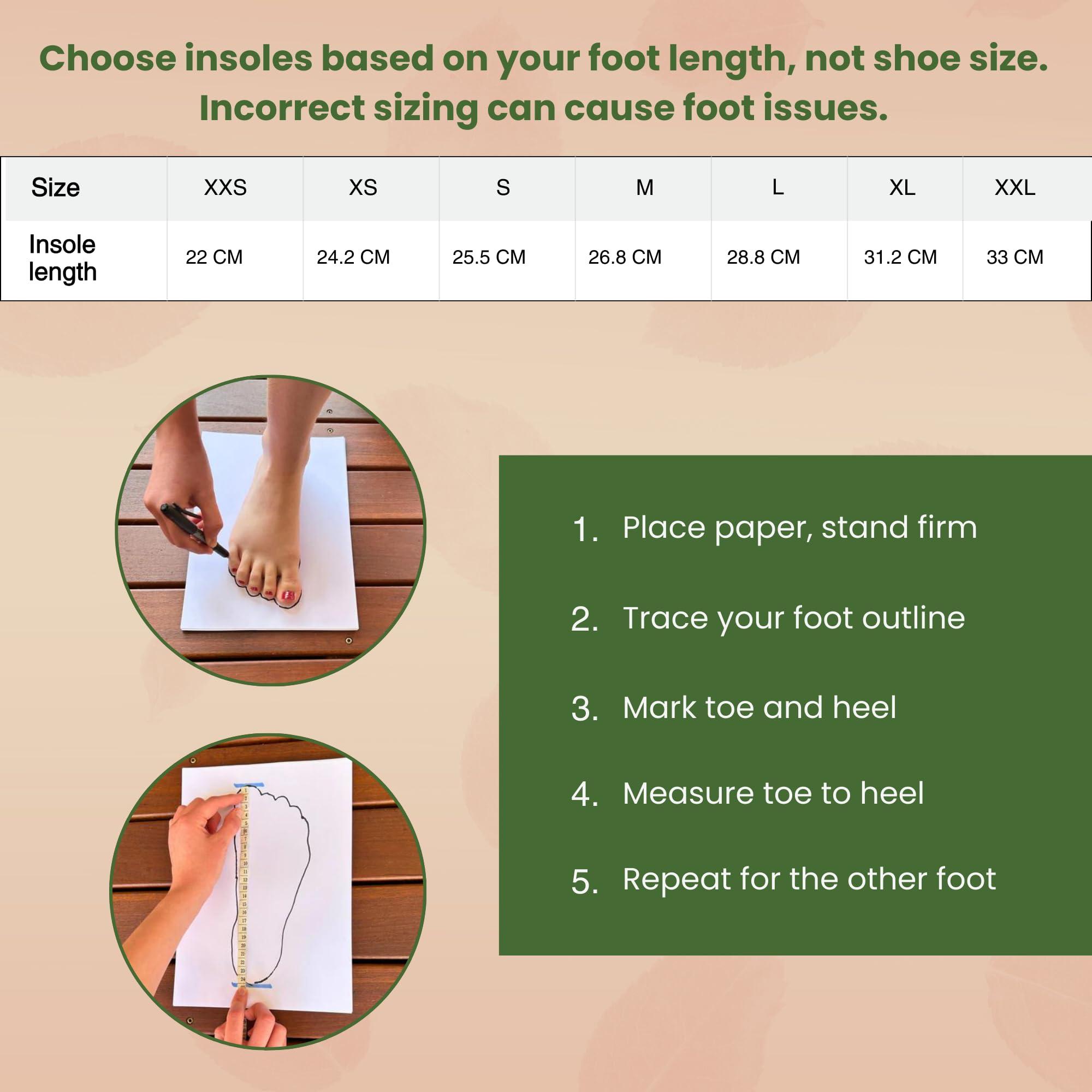 STRYDA STRYDA Orthopedic Insoles - 100% Cork Soles to Promote Natural Foot Function - Barefoot Friendly Shoe Inserts for Feet, Knees & Back - 100% Natural, Vegan - XS