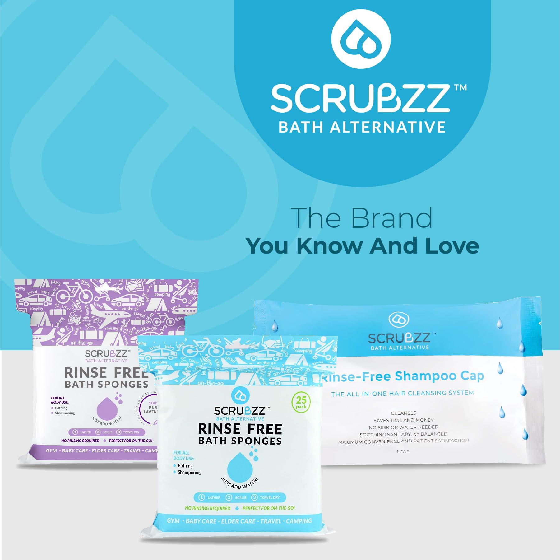 Scrubzz Scrubzz Shampoo Caps No Rinse for Elderly and Bedridden Patients, Rinse Free Shampoo Caps for Post Surgery and Hospital Stays, Waterless Hair Washing Shower Caps - 6 Pack