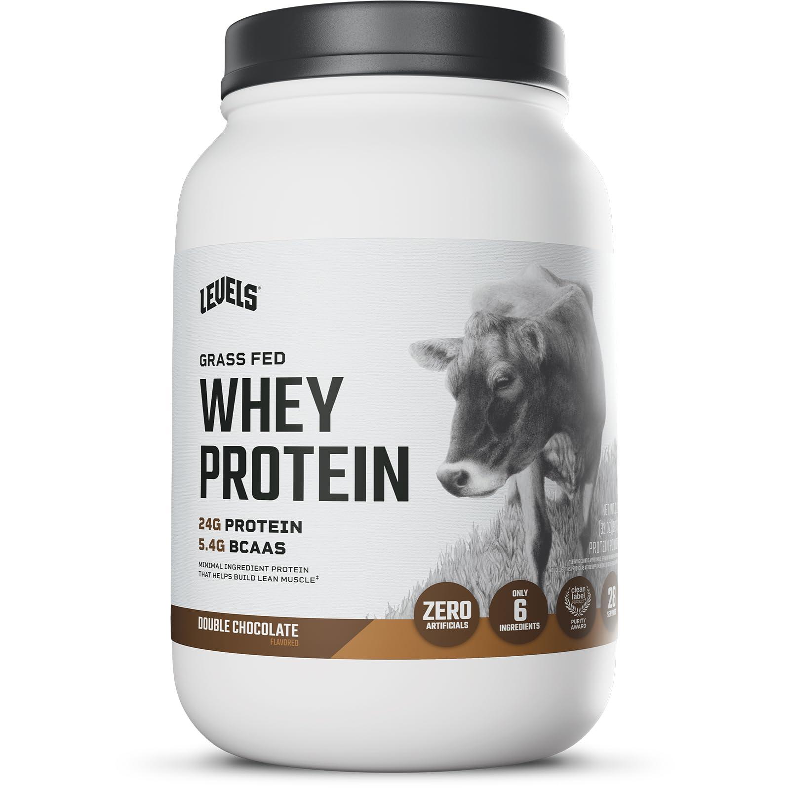 Levels Nutrition Levels Grass Fed Whey Protein, No Artificials, 24G of Protein, Double Chocolate, 2LB
