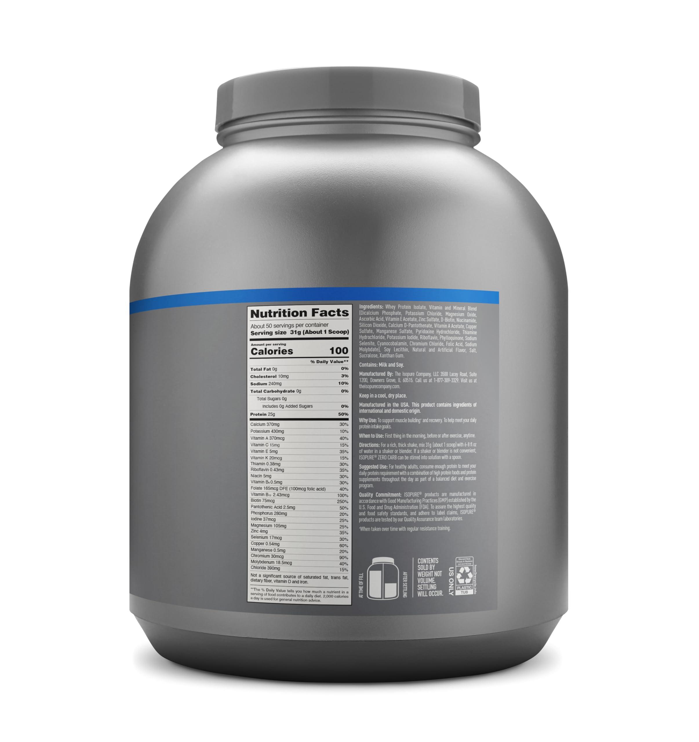 Isopure Isopure, Zero Carb 100% Whey Protein Isolate, Cookies & Cream