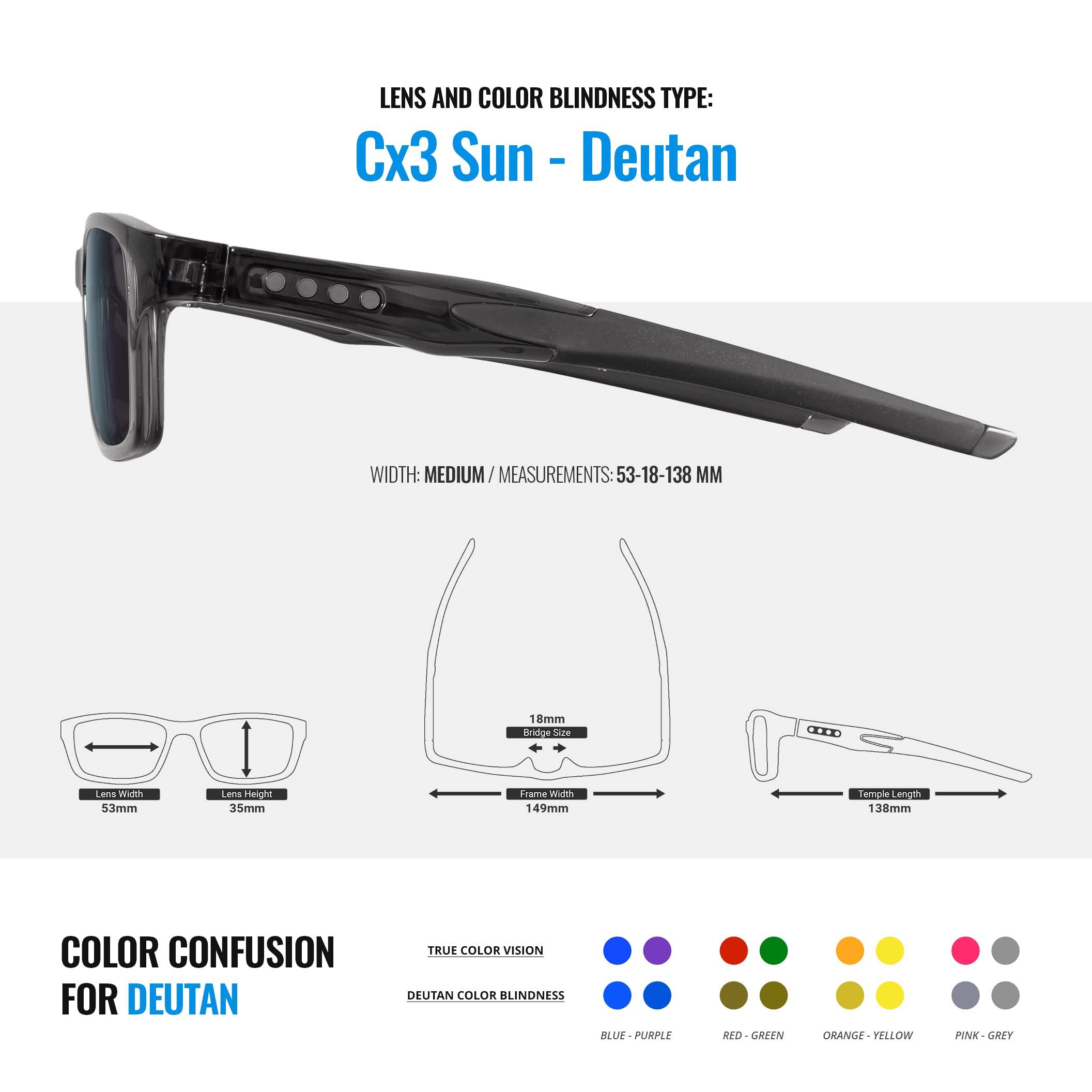 Enchroma Enchroma Color Blind Glasses - Eton - Color Correcting & Enhancing Glasses Outdoor Use for Deutan Color Blindness, Smoke Gray/Black