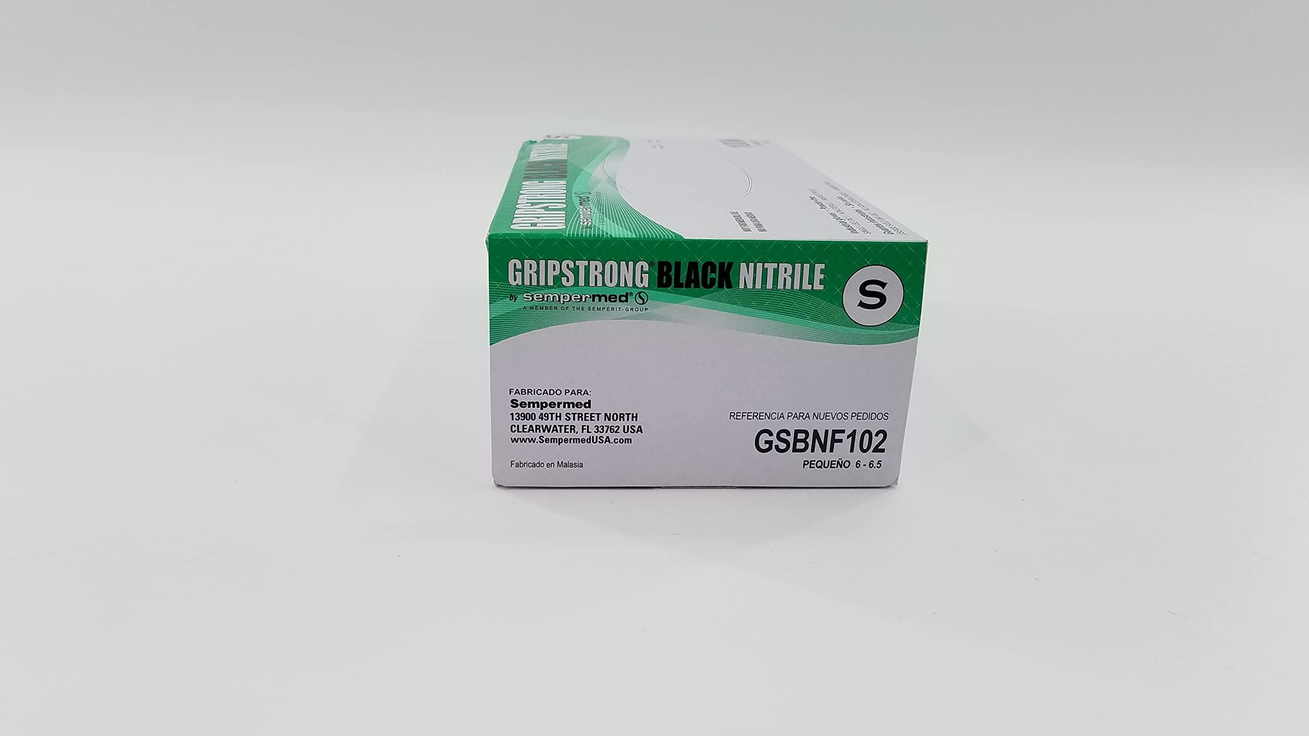 Sempermed Sempermed Gripstrong Black Nitrlie Gloves (Small)