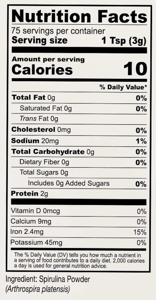 Anthony's Anthony's California Spirulina Powder, 8 oz, Product of USA, Gluten Free, Non GMO