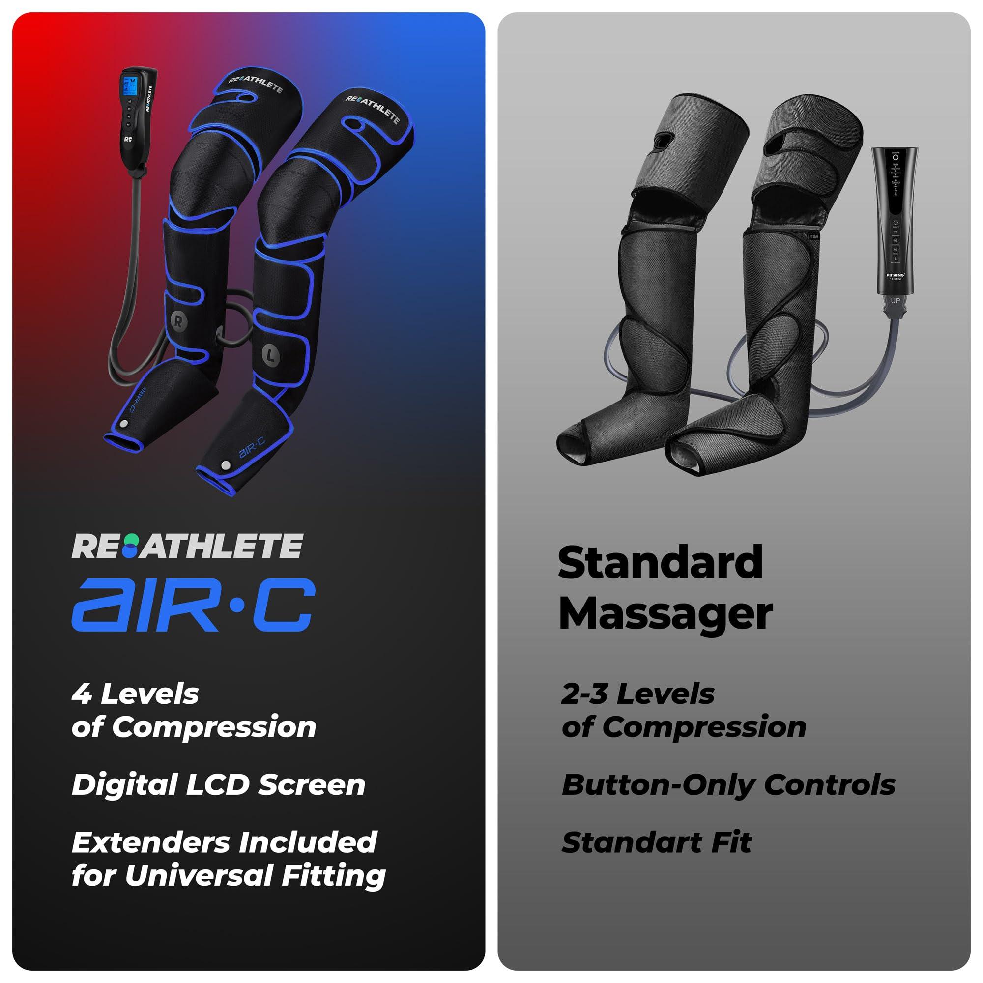 REATHLETE REATHLETE Leg Massager - Full Leg Massager for Circulation and Pain Relief, 4 Modes of Massage | Thigh, Calf, Foot Massager | Air Compression Leg Massager
