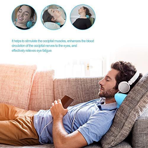 Xemz Xemz Cervical Spine Massage Pillow, Neck and Shoulder Relaxer Neck Massage Pillow, Cervical Spine Alignment Chiropractic Pillow Cervical Neck Traction Device Neck Stretcher for TMJ Pain Relief (Blue)