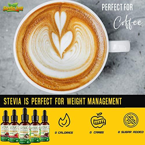 STEVIA INTL Stevia Intl - (Pack of 5) Exotic Fruits Bundle. 5 Flavors Stevia Liquid Drops. All Naturally Sweet, Non-Bitter, No Sugar Added, 0 Carb, 0 Calorie, Non-GMO, Vegan, Diabetic & Keto Friendly (1oz)