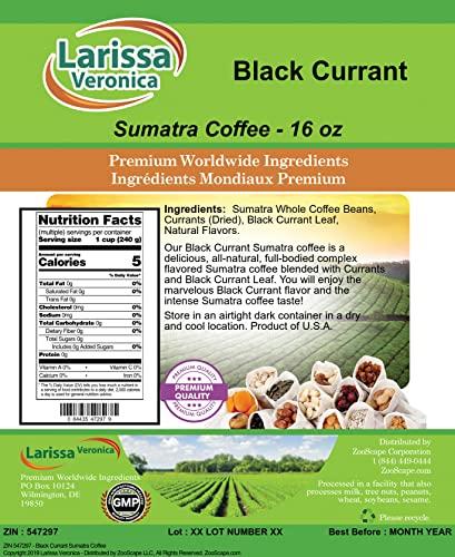 Larissa Veronica Black Currant Sumatra Coffee (Gourmet, Naturally Flavored, Whole Coffee Beans) (16 oz, ZIN: 547297) - 2 Pack