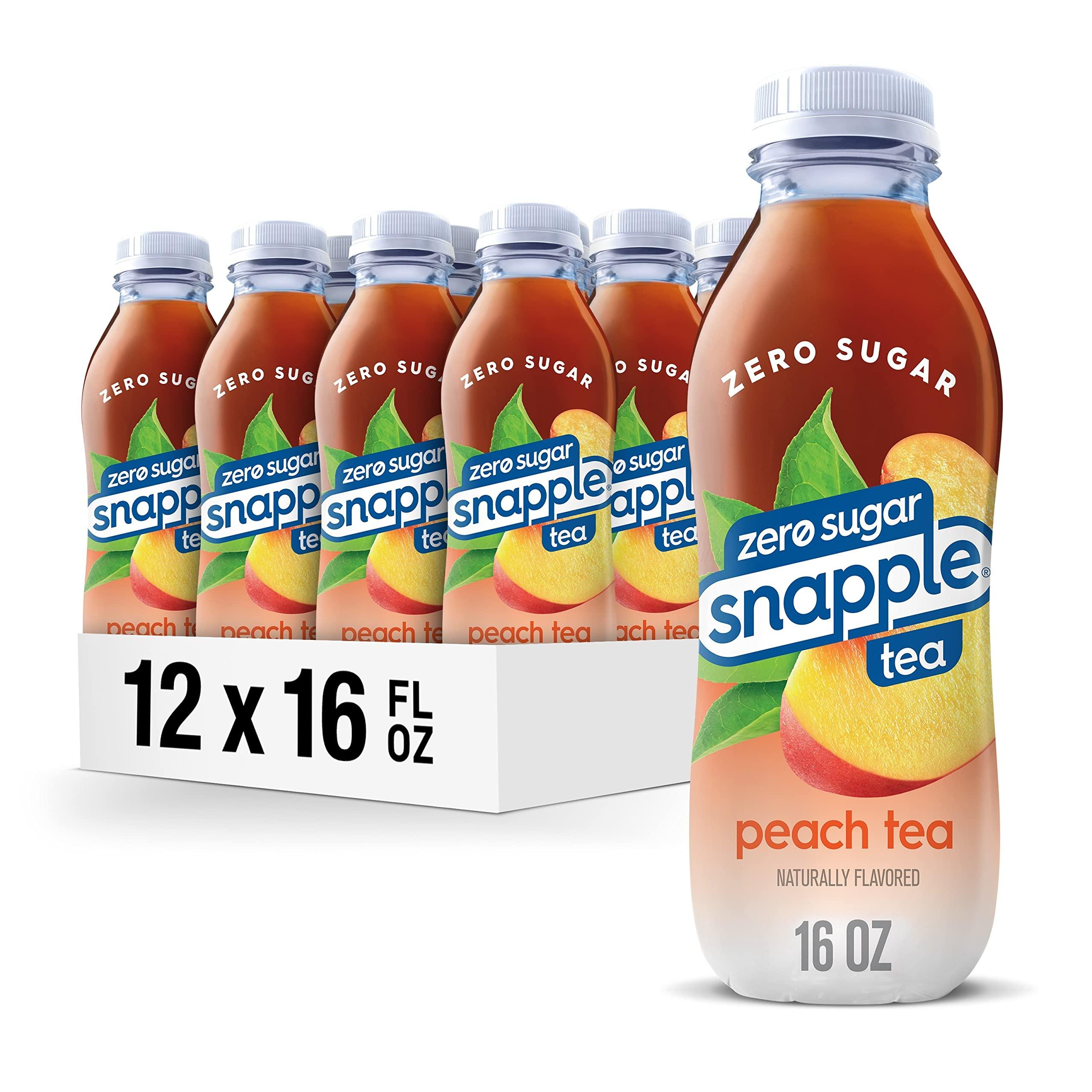 Snapple Snapple Zero Sugar Peach Tea, 16 fl oz recycled plastic bottle (Pack of 12)
