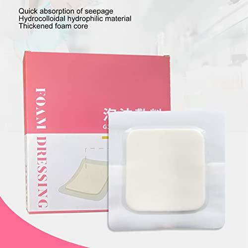 Luqeeg Hydrocolloid Foam Dressing, Wound Pressure Sore Pad, Waterproof Pressure Sore Patch with Adhesive Border for Leg Ulcer, Mild Bed Sores, Pressure Ulcer, Preventing Phlebitis
