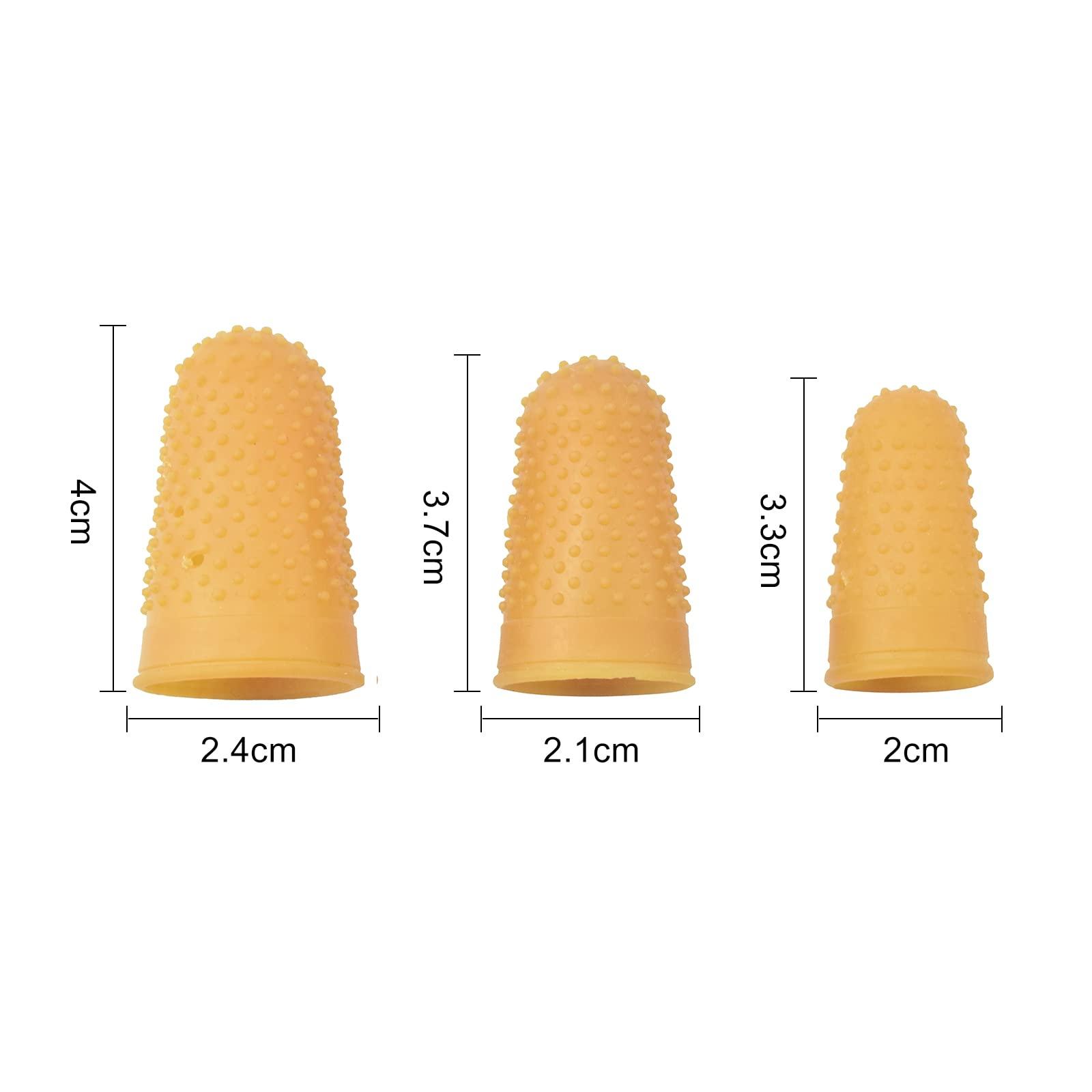 Honey Joy Finger Protector with Hole, Finger Cots, Latex Finger Tips Caps, Finger Covers (12 PCS Thimbles), New Material (Latex-Free), Finger Sleeves Great for Nail Art Work, Hand Eczema and More,HJ-NAT218 (S)