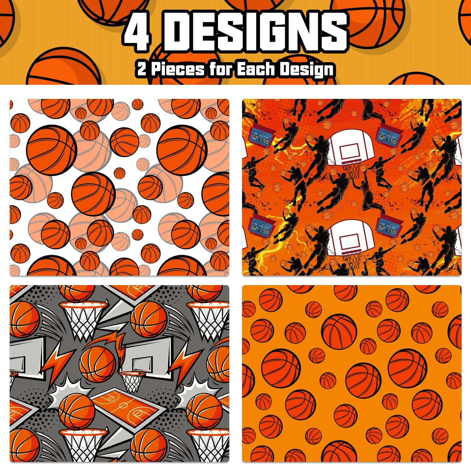 Mpanwen Mpanwen Basketball Wrapping Paper for Boys Kids, 8 Sheets Large Basketball Theme Gift Wrap for Christmas Birthday Holiday - 27 x 39.5 Inches Per Sheet