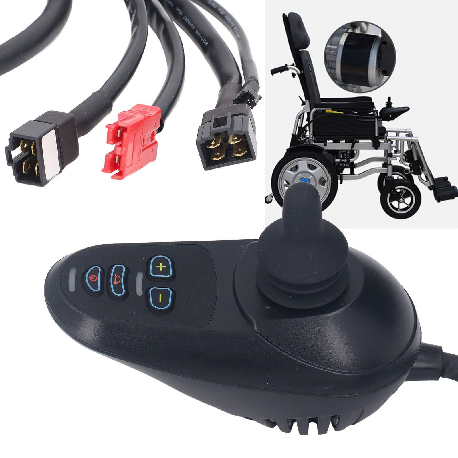 Ymiko Electric Wheelchair Power Controller, Brake Controller, Joystick Controller DC24V 50A 4 Keys for Mobility Solutions with Electric Wheelchair