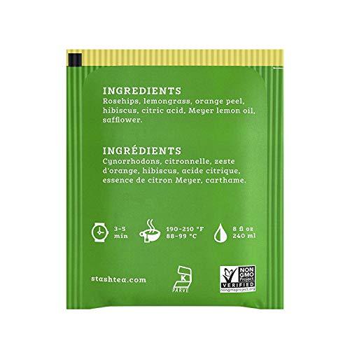 Stash Stash Tea Meyer Lemon Herbal Tea, 6 Boxes With 20 Tea Bags Each (120 Tea Bags Total)