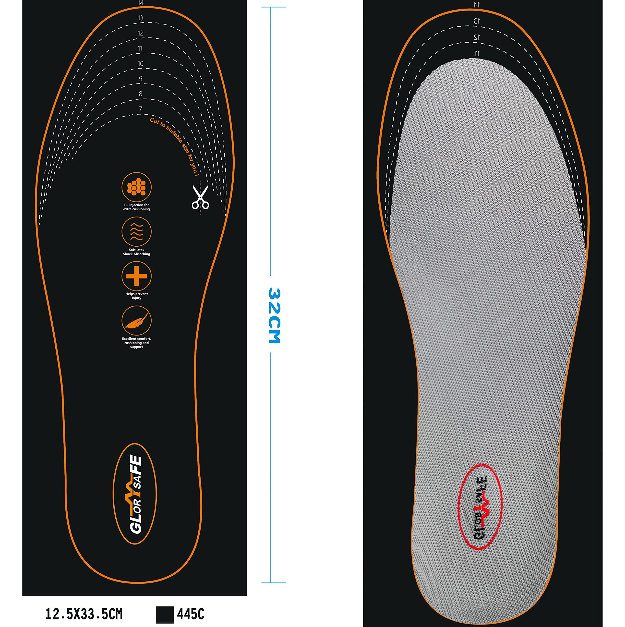 glorysafe Shoe Insoles, Memory Foam Insoles, Providing Excellent Shock Absorption and Cushioning for Feet Relief, Comfortable Insoles for Men and Women for Everyday Use, M [US M: 6-9/W: 7-11]