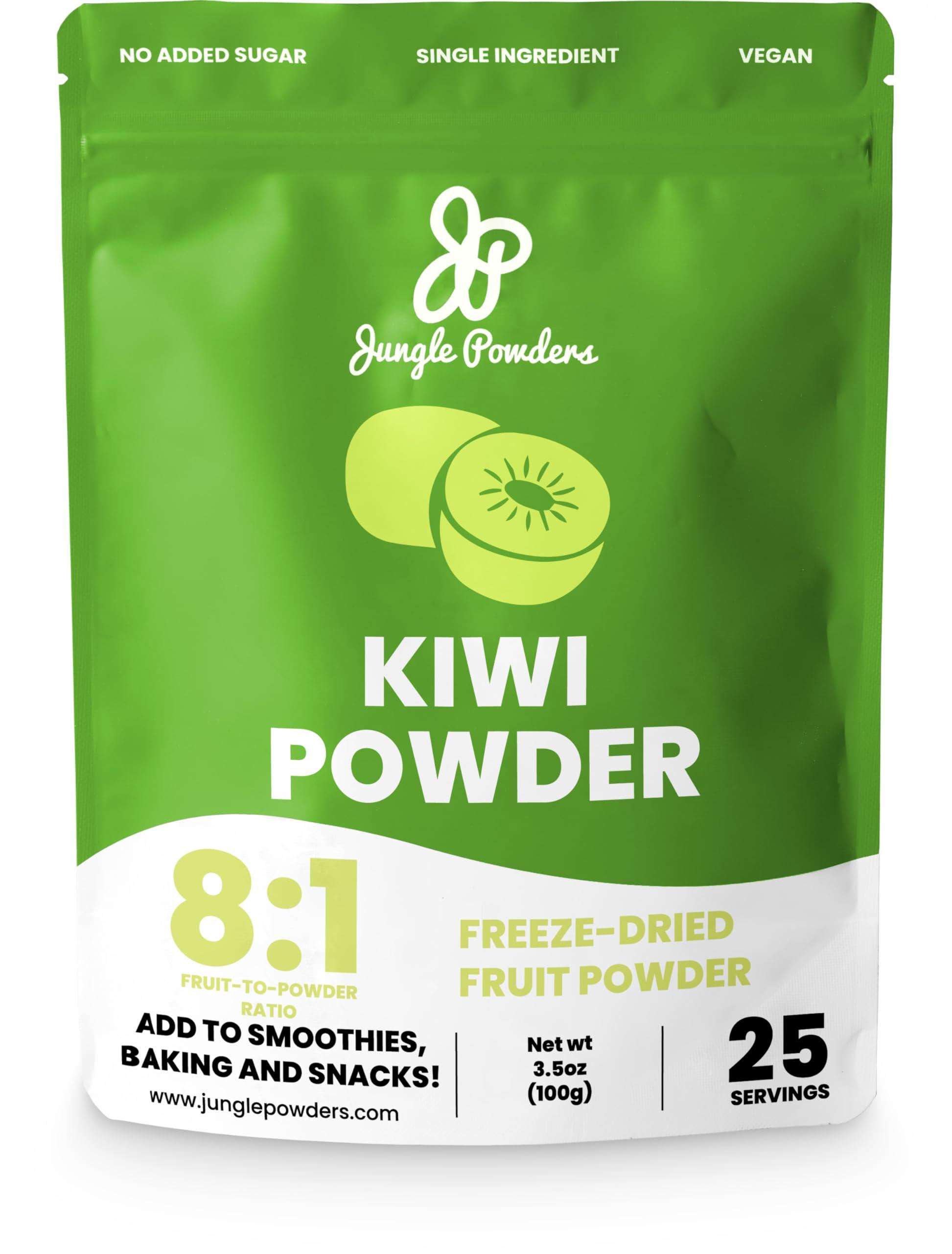 Jungle Powders Jungle Powders Kiwi Fruit Powder 3.5 Ounce Bag Freeze Dried Dried Kiwi Smoothie Whole Fruit Juice Powder For Baking Unsweetened Flavoring Kiwis Freeze Dried Fruit Powder For Cooking Supplement Extract