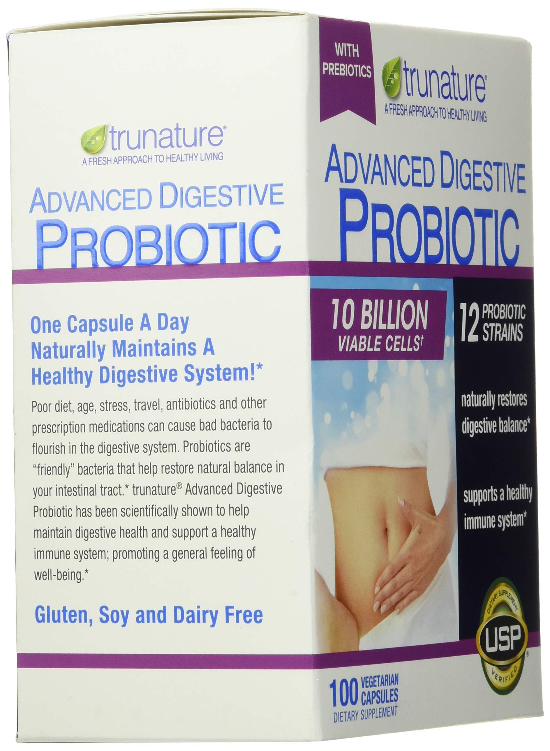 TruNature TruNature Advanced Digestive Probiotic, White, 100 Count (Pack of 2)