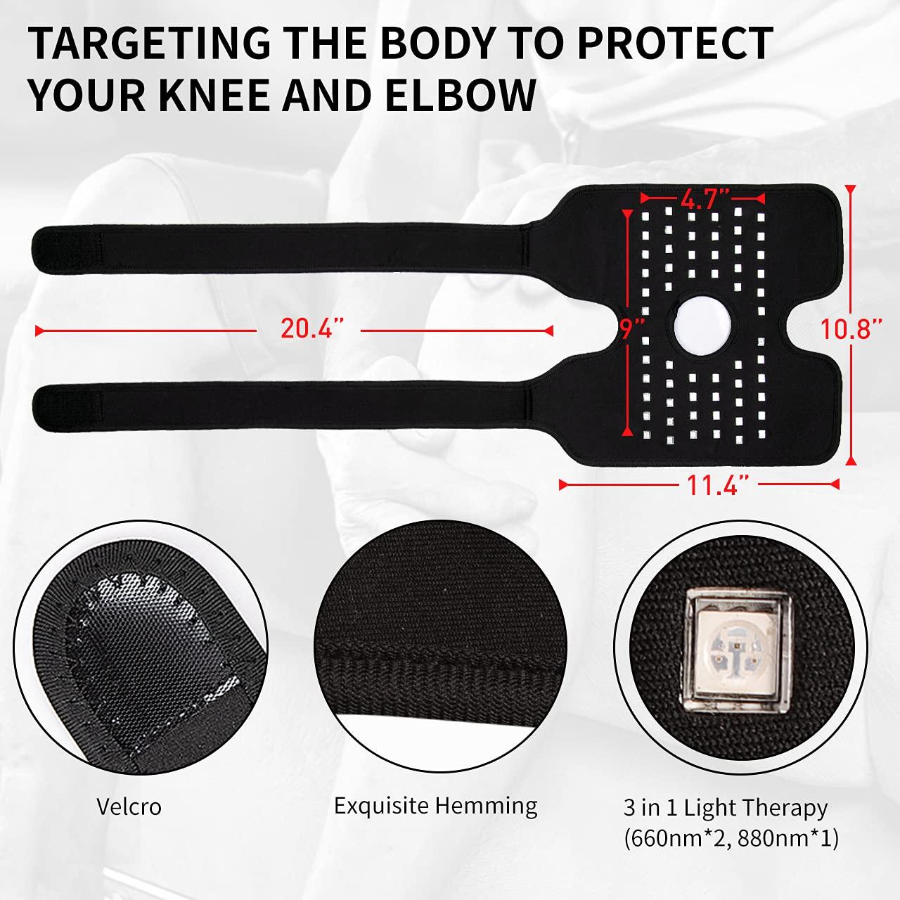 Talsafe Red Light Therapy Device for Joint Pain Relief, 880nm Infrared Light Therapy Wearable Adjustable Wrap for Knee Elbow, Home Use Led Light Therapy Pads