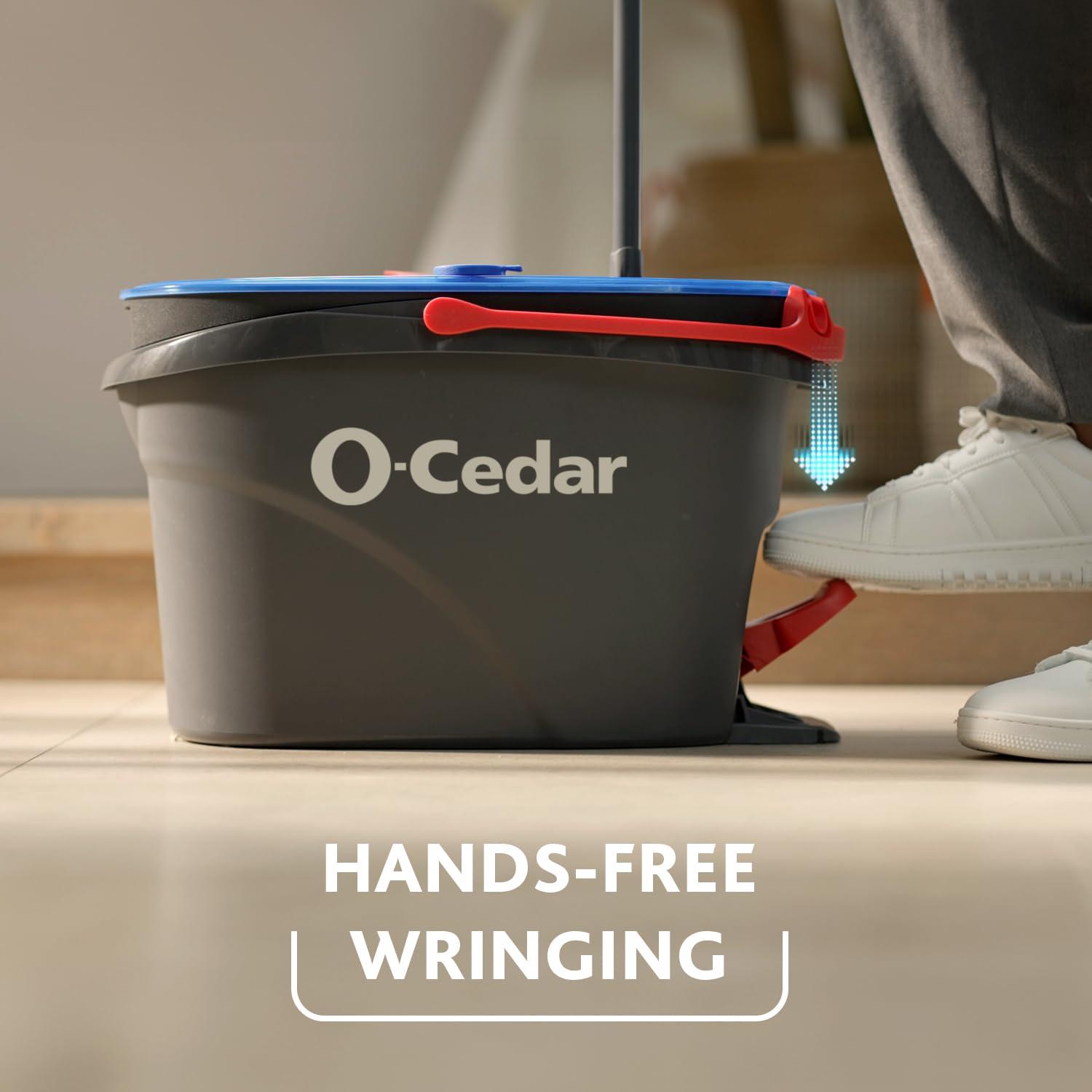 O-Cedar O-Cedar RinseClean Spin Mop & Bucket System + 1 Extra Mop Head | Clean with Clean Water | Removes 99% of Bacteria