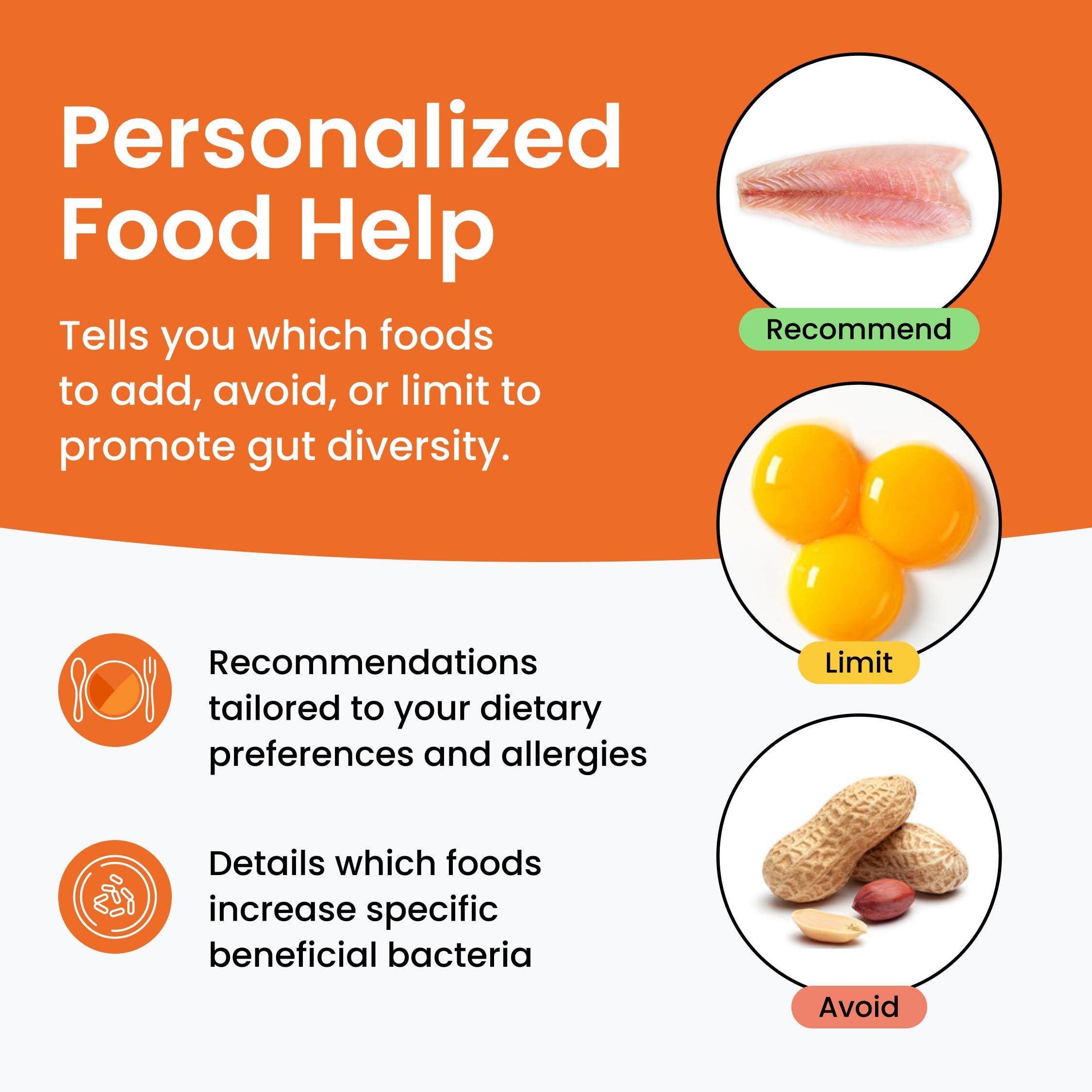 Ombre Ombre Gut Health Test Kit - Probiotic Recommender at Home Test for Women & Men - Detailed Custom Gut Microbiome Analysis for Digestive, Immune and Mental Health with Food Suggestions