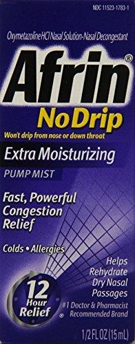 MSD Consumer Afrin No Drip 12 Hour Pump Mist, Extra Moisturizing, .5-Ounce Pump by Afrin
