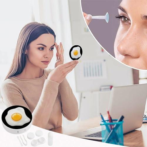 XKAWPC Fried Egg Contact Lens Case Portable Cute Eye Contacts Travel Kit with Mirror Holder Box Container