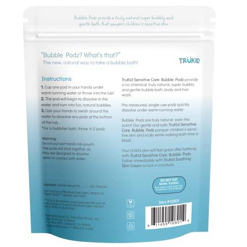 TruKid TruKid Bubble Podz Bubble Bath for Baby & Kids, NEA-Accepted for Eczema, Gentle Refreshing Colloidal Oatmeal Bath Bomb for Sensitive Skin, pH Balance 7 for Eye Sensitivity, Unscented (60 Podz)
