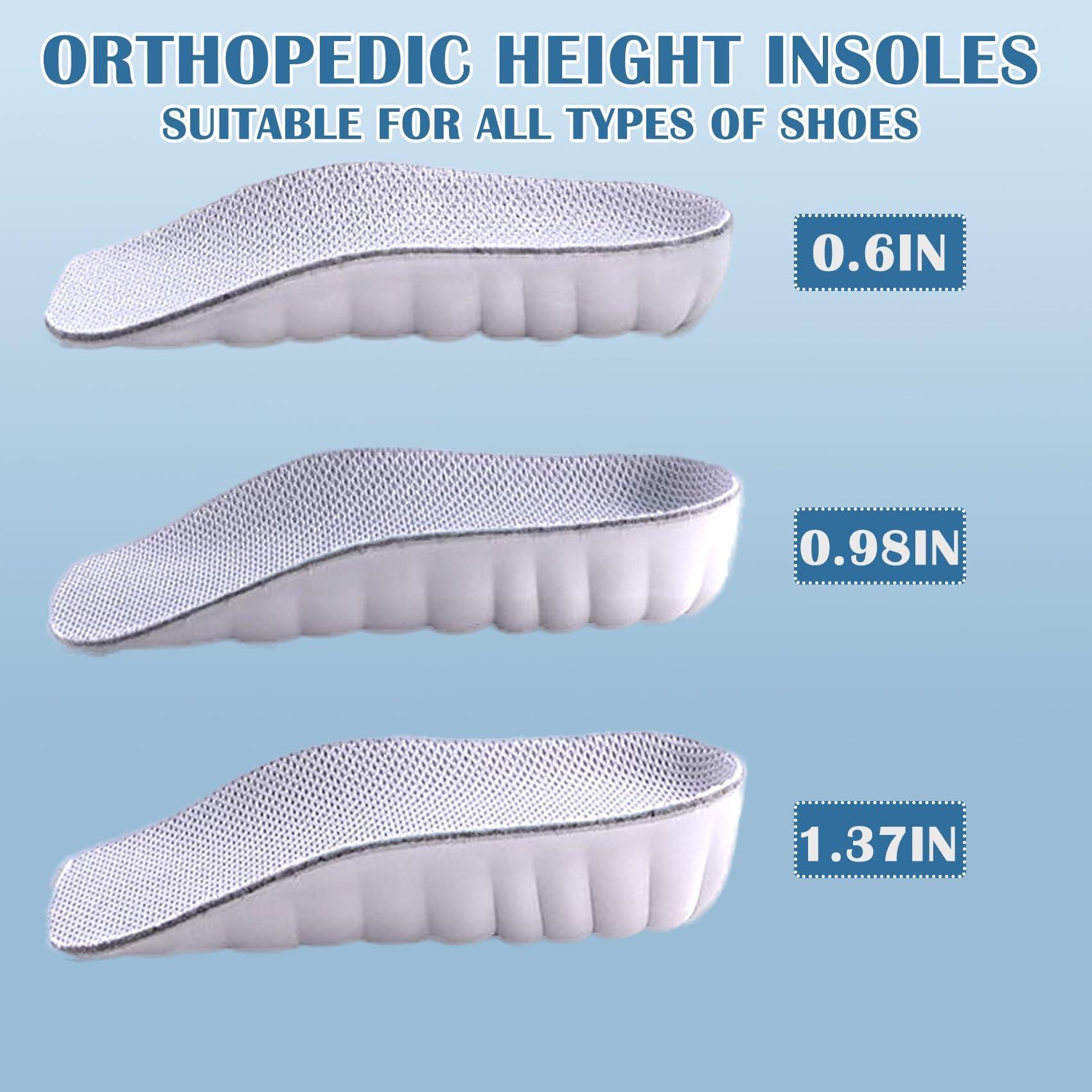 Qijiaxinxi store Highpads 2.0 - Brandone Orthopedic Highpads, Orthopedic Highpads 2.0, Brandone Height Insoles, Orthopedic Highpads 3.0 (Gray, 0.59in/1.5cm)