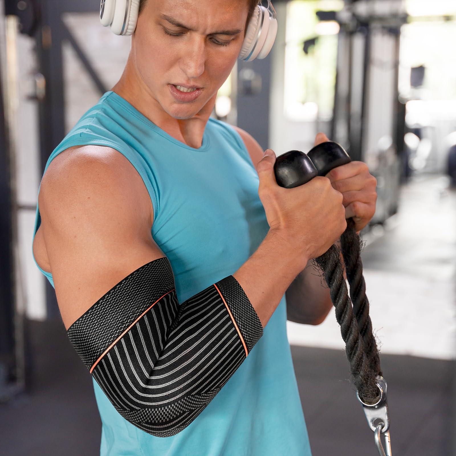 Vlela Tennis Elbow Sleeve,Elbow Compression Sleeve, Elbow Brace For Tendonitis and Tennis Elbow,Golfers, Arthritis, Bursitis. Elbow Pain Relief,Weightlifting, Fit for Men & Women (Orange, X-Small)