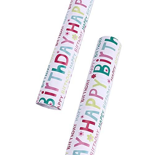 PENINSULA LOVE 10 Sheets Happy Birthday Gift Wrapping Paper for Kids boys Girls Cute Cartoon Design Birthday Present Wrap Paper 20x28 inches Recyclable Gift Wrapping Paper Sheets Paper Colorful Birthday Wrap Design