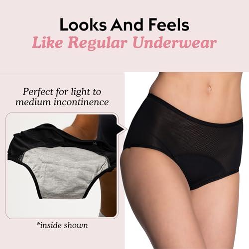 Everdries Everdries Washable & Reusable Incontinence Underwear for Women Over 60 - Leakproof, Discreet, Absorbent, Machine-Washable Panties (Original, L, Pack of 5)